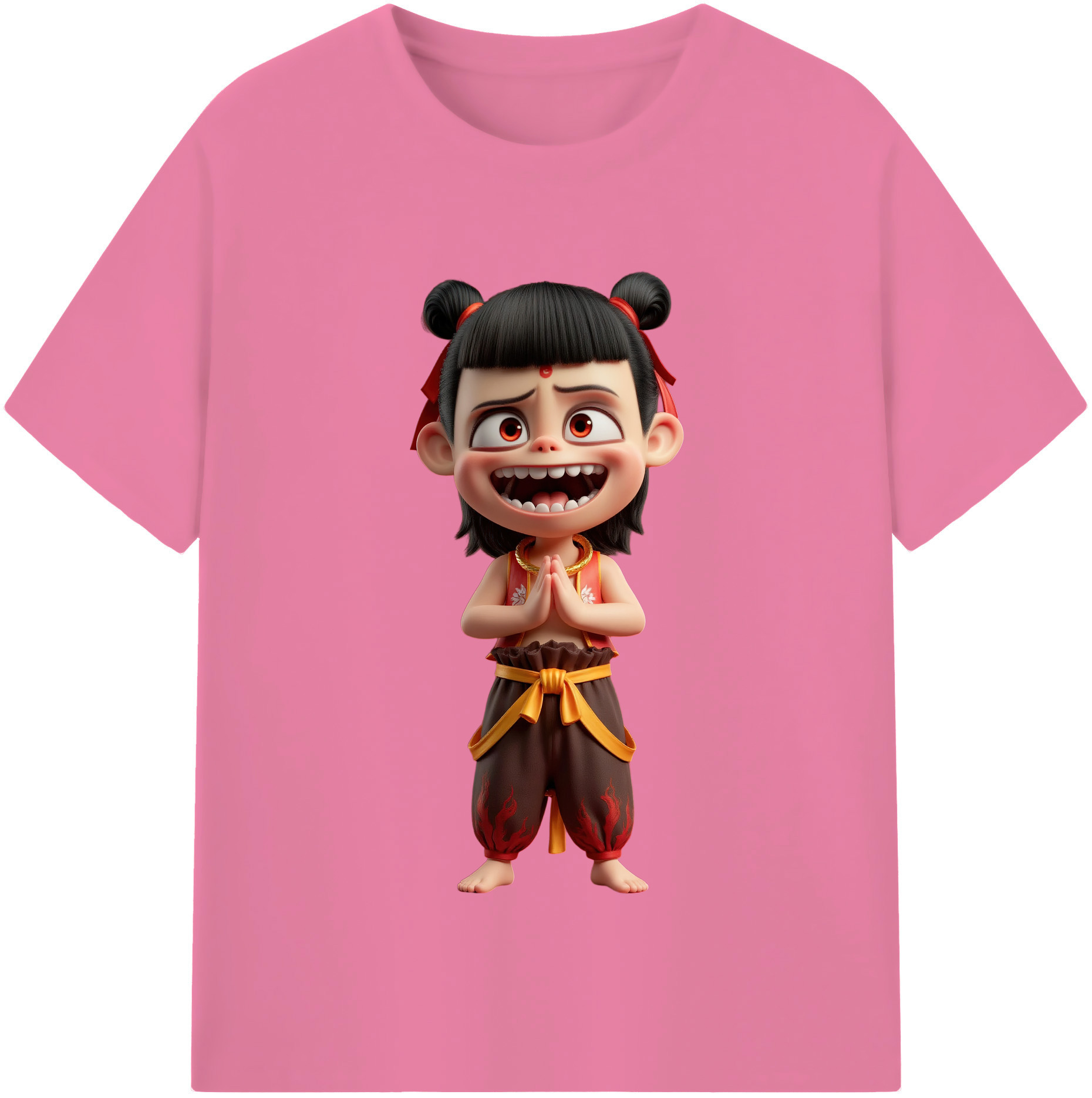 （画像用） Ne Zha 2 ナタ 魔童の大暴れ 綿100％半袖Tシャツ（フロントプリント）